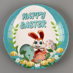 Тарелки бумажные Светлой Пасхи с зайкой, 6 шт