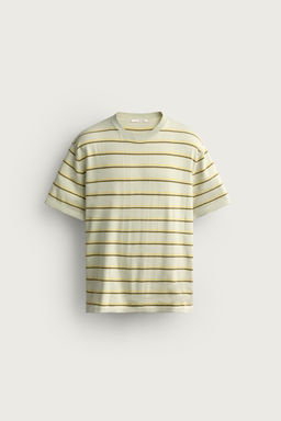 CAMISETA PUNTO REGULAR FIT RAYAS / Verde agua - Zara фото 7