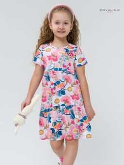 Платье Тия птички на розовом - Sovalina фото 2