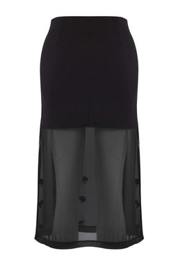 Siyah Tas Aplikeli Midi Party Etek TPRAW26ET00000 - Trendyolmilla фото 6