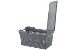 Корзина с крышкой 21 л 45,5*26,5*23,5 см Лофт узкая, серая (модель 562118) - Elan gallery фото 4