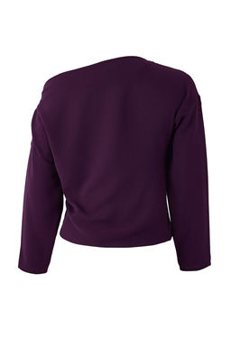 Mor Kay?k Yaka Dar Kal?p Krep Dokuma Bluz TWOSS26BZ00089