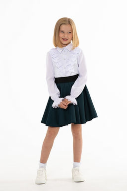 Белая школьная блуза Mooriposh, модель 06151 фото 4