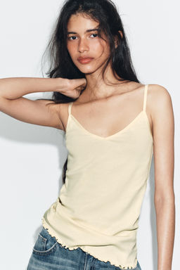 CAMISETA TIRANTES ALGOD?N / Amarillo pastel - Zara фото 6