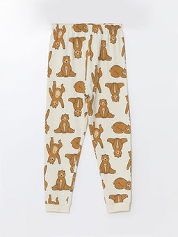 Beli Lastikli Bask?l? Erkek Bebek Pijama Alt