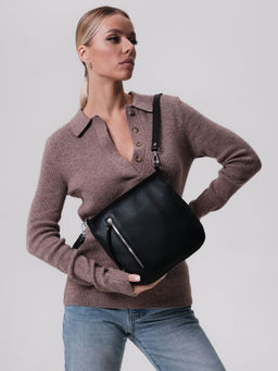 Сумка кожаная кросс-боди Deboro 3410 черный