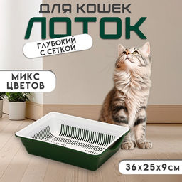 Туалет глубокий с сеткой 36×25×9 см, микс цветов