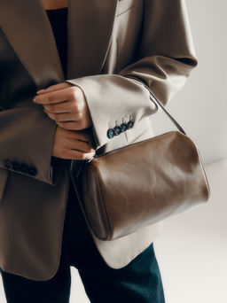 Женская сумка с ручками MAISON DAVID MARY Артикул 4509687, серо-бежевый фото 5