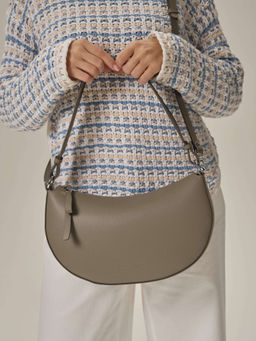 Сумка женская сэддл Azaro 31042 серо-коричневый