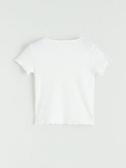 Bisiklet Yaka Hello Kitty Bask?l? K?z ?ocuk Ti??rt