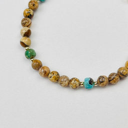 Браслет из песочной Яшмы и Бирюзы - Радуга самоцветов фото 3
