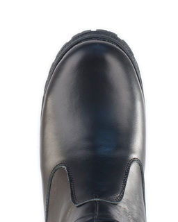 Ботинки женские на литой подошве, черные,кожа, молния.