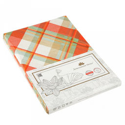Скатерть 180х145см "Ботаника" клетка, длина стола до 140см, на 6 персон, рогожка 186/м2, хлопок 100%, упаковка классическая 28х41см, "Домашняя мода" (Россия)