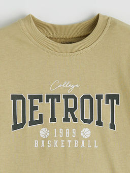 Bisiklet Yaka Detroit Bask?l? Erkek ?ocuk Ti??rt