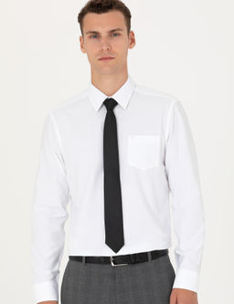 Beyaz Regular Fit Uzun Kollu Basic G_mlek