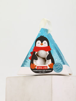 Бомбочки для ванны Пингвин, 3 шт х 40 г, снежный маршмеллоу, URAL LAB