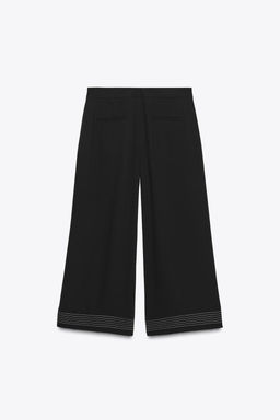 PLEATED HEM CULOTTE TROUSERS - Zara фото 8