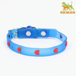 Ошейник из морозостойкого мягкого пластика Люблю сердечно, 30 х 1 см, микс цветов