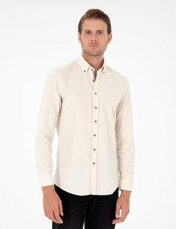 Bej Slim Fit Uzun Kollu G_mlek