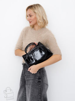 Сумка женская кожаная 5786P black Polina&Eiterou