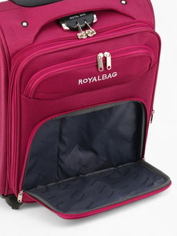 Чемодан на колёсах Royalbag маленький 46 л (S), на молнии, с увеличением, кодовый замок, 4 колеса, розовый