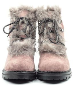 04-AH25-3 BROWN Ботинки зимние женские (натуральная замша, натуральный мех) - Фабричный китай фото 9