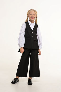 Черный школьный жилет для девочки Mooriposh, модель 1118  фото 3