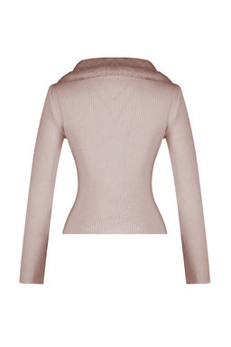 Pudra Polo Yaka Suni Kurk Detayl? Triko Kazak TWOAW24KZ00204 - Trendyolmilla фото 8