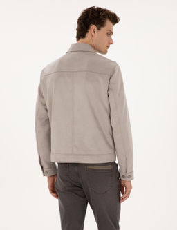 Gri Suni Deri Ceket - Pierre cardin фото 5