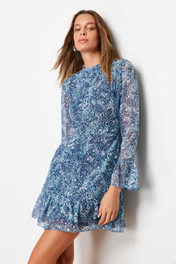 TRENDYOLMILLA Siyah Dik Yaka Dokuma Elbise TCLAW19LJ0076  фото 3
