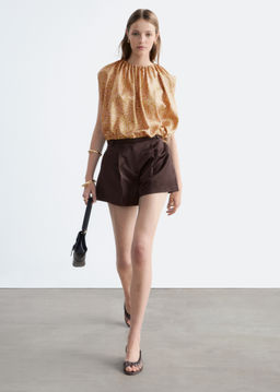 Top de seda estampado con cord?n de ajuste - H&m фото 6