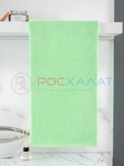 Махровое полотенце без бордюра салатовое ПМ-48 50х90