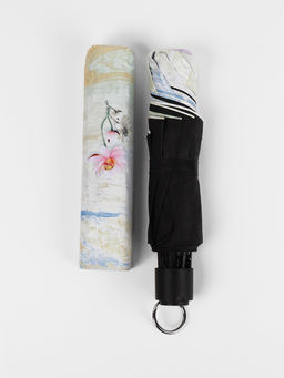 Зонт механический Лилии, эпонж, 4 сложения, 8 спиц, R=47/55 см, d=94 см, МИКС