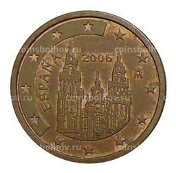 Монета 2 евроцента 2006 года Испания