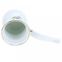 "Анютины глазки" Кофеварка эмалированная 0,4л, д9см, h10см, пластмассовая фиксированная ручка, нержавеющий ободок (Россия)