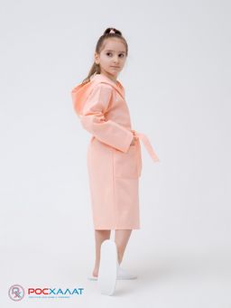 Детский вафельный халат с капюшоном нежно-персиковый В-07 (17) - Росхалат фото 2