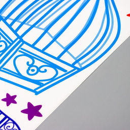 Наклейка интерьерная цветная «Птенчики и клетки», 50×70 см