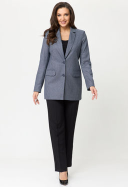 Жакет БелЭльСтиль 762 синяя мелкая клетка фото 5