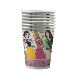Цена за 3 шт. Принцессы. Набор бумажных стаканов, рисованные 2D, 6 шт*250 мл