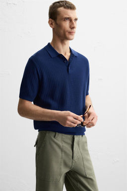 RIBBED KNIT POLO SHIRT - Zara фото 13