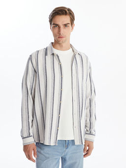 Regular Fit Uzun Kollu ?izgili Erkek G?mlek