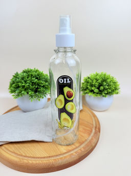 Цена за 2 шт. Бутылка цилиндр с кнопочным дозатором для масла/соусов,Oil collection с авокадо,330 мл 01950-00527