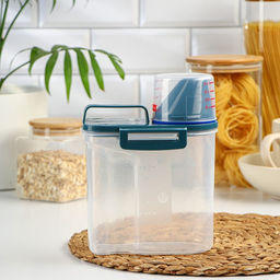 Контейнер для хранения сыпучих с дозатором, 1 кг, 17×10.5×22 см, пластик, прозрачный