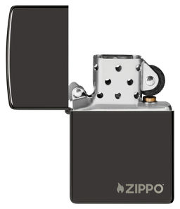 Зажигалка ZIPPO Логотип с глянцевым черным покрытием | Logo High Polish Blac 24756ZL  фото 4