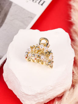 Цена за 6 шт. Крабик для волос «Саманта галант», дуга, 3 см, золото