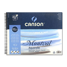 "Canson" Альбом для акварели 100% целлюлоза 300 г/м2 24 х 32 см на спирали 12 л. C200807161 мелкозернистая
