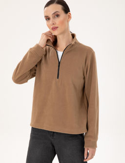 Camel Oversize Polar Sweatshirt