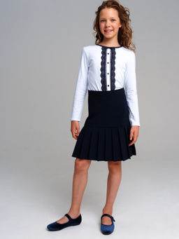 22227241 Фуфайка трикотажная для девочек (футболка с длинным рукавом)