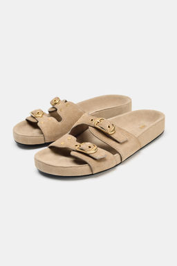 SPLIT SUEDE BUCKLE SANDALS - Zara фото 12