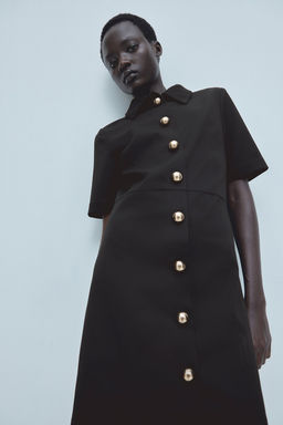 Vestido camisero de sarga